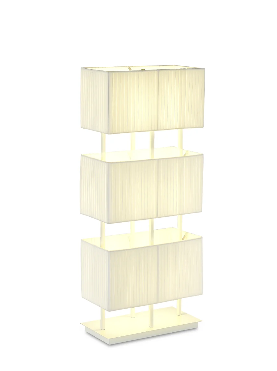 Three-Shade White Fabric Table Lamp lighting offer